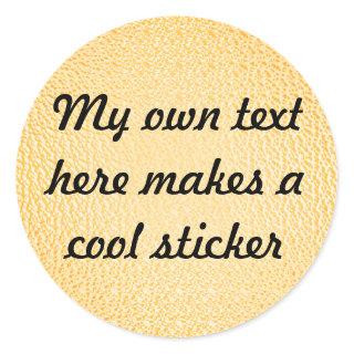 My Own Text Here ffeda9 Yellow Textured Classic Round Sticker
