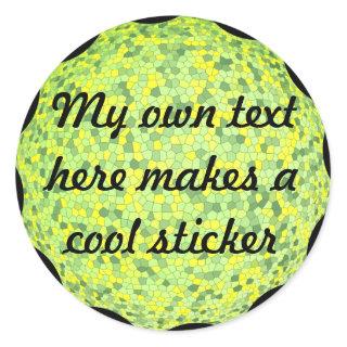 My Own Text Here Stained Glass Green Classic Round Sticker