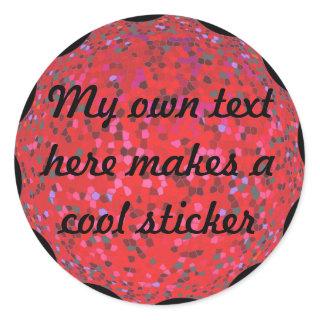 My Own Text Here Stained Glass Red Classic Round Sticker