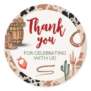 My Second Rodeo Party Cowboy Birthday Classic Round Sticker