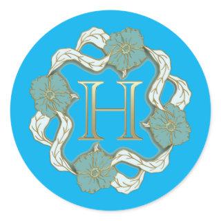My signature with the letter h, classic round sticker