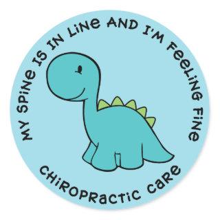 My Spine Is In Line Dinosaur Chiropractic Stickers