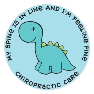 My Spine Is In Line Dinosaur Chiropractic Stickers