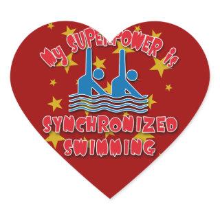 My Superpower is Synchronized Swimming Heart Sticker