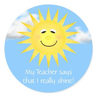My Teacher Says I Really Shine Stickers