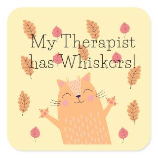 My Therapist has Whiskers Cat Stickers
