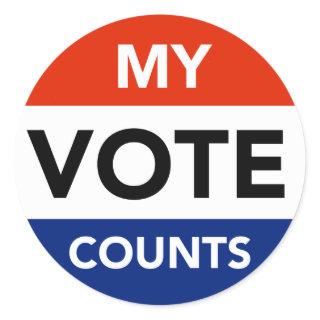 My Vote Counts Classic Round Sticker