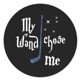 my wand chose me hockey t-shirts classic round sticker