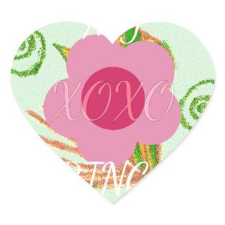 My XOXO Little Princess Floral Art Print Design Heart Sticker
