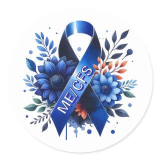 Myalgic Encephalomyelitis ME/CFS Awareness Ribbon Classic Round Sticker