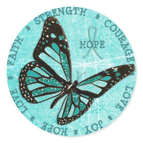 Myasthenia Gravis Hope  Strength Butterfly Sticker