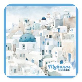 Mykonos Greece Square Sticker