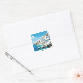 Mykonos Square Sticker