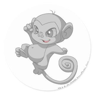 Mynci Silver Classic Round Sticker