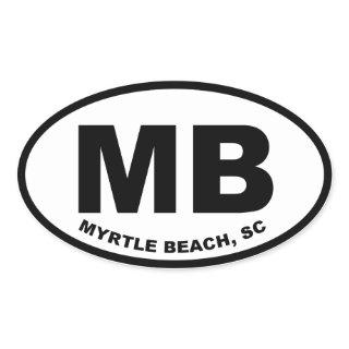 Myrtle Beach MB Oval Sticker