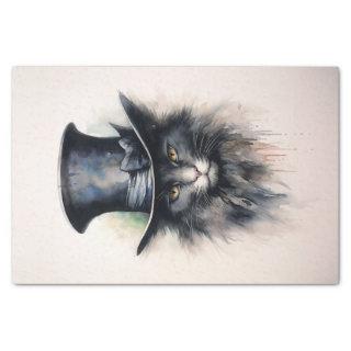 Mysterious cat in black hat "Hello Darlin" Tissue Paper