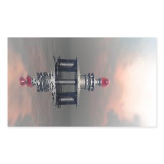 Mysterious Metallic Structure Rectangular Sticker
