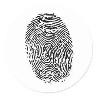Mystery Black Fingerprint Classic Round Sticker