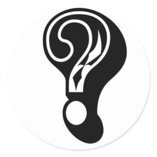 mystery box company question mark classic round sticker