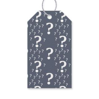Mystery question mark riddle puzzle blue-gray gift tags