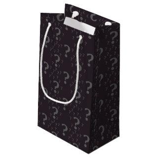 Mystery question mark riddle puzzle grey small gift bag