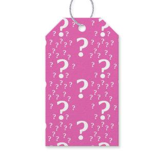Mystery question mark riddle puzzle pink gift tags