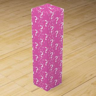 Mystery question mark riddle puzzle pink wine box