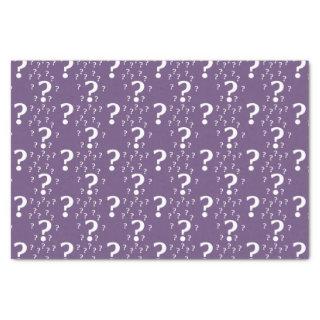 Mystery question mark riddle puzzle purple tissue paper