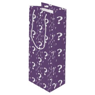 Mystery question mark riddle puzzle purple wine gift bag
