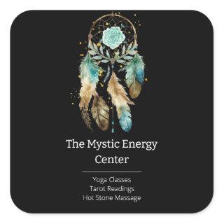 Mystic Dreamcatcher Spiritual Metaphysical Yoga Square Sticker