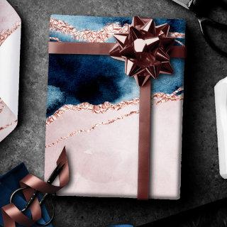 Mystic Elegance | Teal Blue and Rose Gold Agate