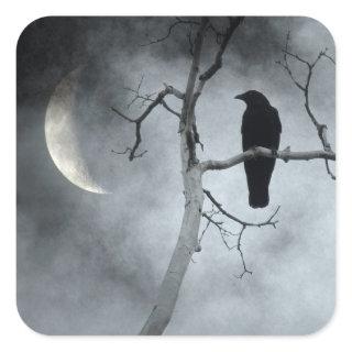 Mystical Crow Square Sticker