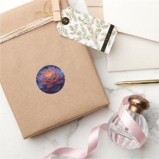 Mystical Glow Succulent-Fiery Botanical Elegance Classic Round Sticker