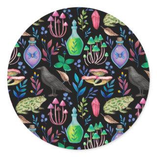 Mystical Magic and Witchcraft Nature Elements  Classic Round Sticker
