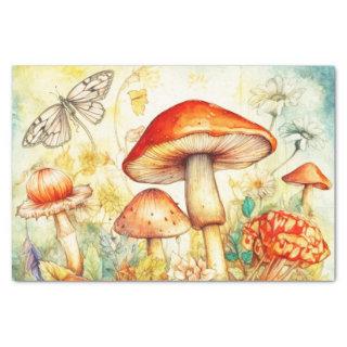 Mystical Mushrooms and Graceful Moth Decoupage Tissue Paper