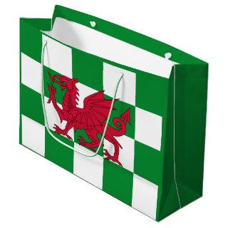 Mystical Red Celtic Dragon Flag of Wales Large Gift Bag