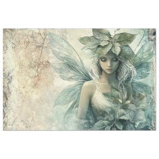 Mystical Sage Green Fairy Decoupage  Tissue Paper