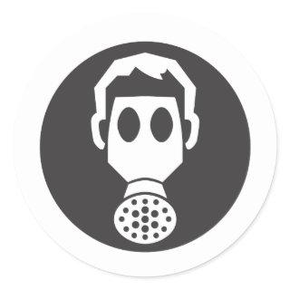 Mythbusters Gas Mask Classic Round Sticker