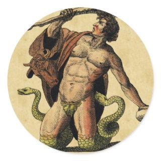 Mythology Educational Plate Classic Round Sticker