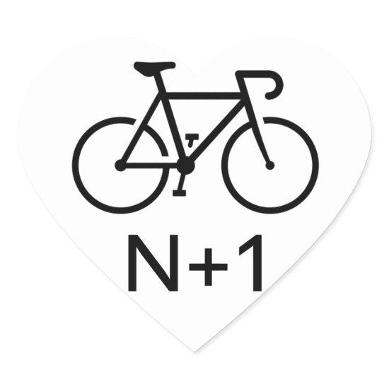 N+1 Bike Heart Sticker