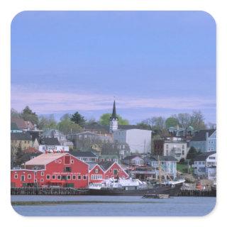 N.A. Canada, Nova Scotia. A view of Lunenburg, a Square Sticker