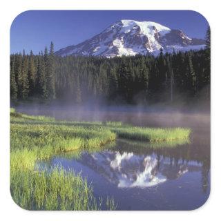 N.A., USA, Washington, Mt. Rainier National 5 Square Sticker