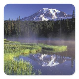 N.A., USA, Washington, Mt. Rainier National 5 Square Sticker