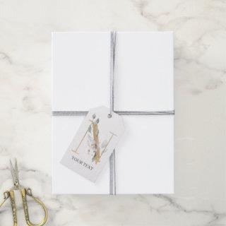 N Monogram Floral Personalized Gift Tags