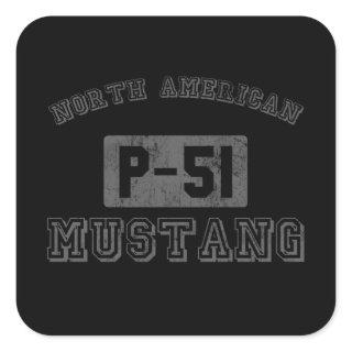 NA P-51 Mustang Square Sticker