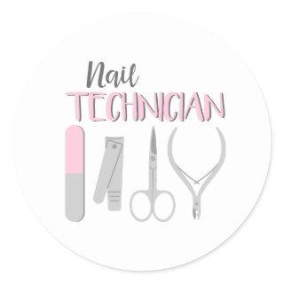 Nail Technician Classic Round Sticker