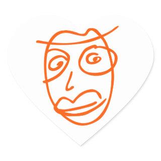 Naive artistic illustration heart sticker