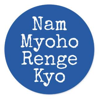 Nam Myoho Renge Kyo Blue Buddhism Mantra Classic Round Sticker