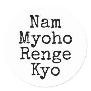 Nam Myoho Renge Kyo White Buddhism Mantra Classic Round Sticker