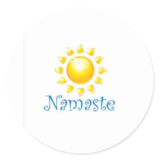 namaste classic round sticker